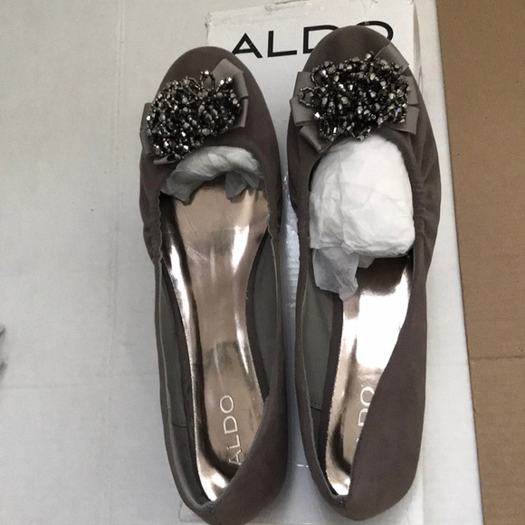 Aldo Shoes - ALDO GREY VELVET DOSTIE-11 40B (9)ADORNED w BEADS